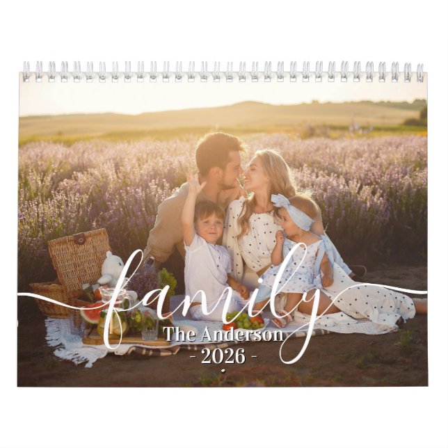 Custom Family Photo | Personalized Light Grey Kalender (Titelbild)