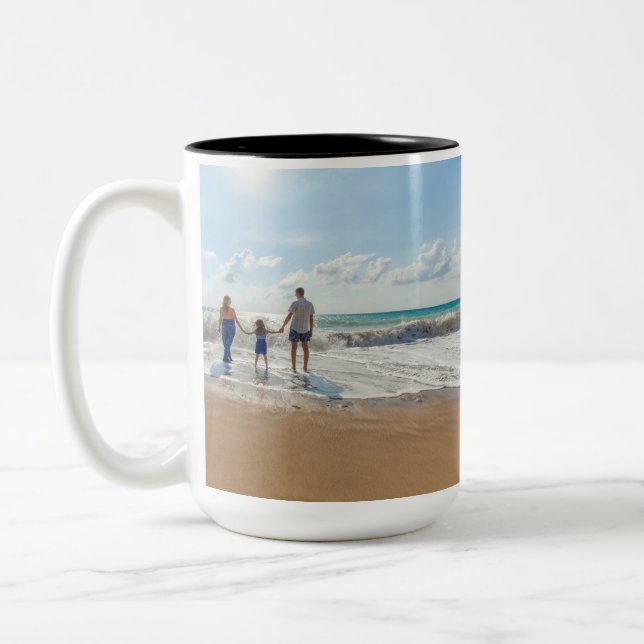 Custom Family Photo Personalized Zweifarbige Tasse (Links)