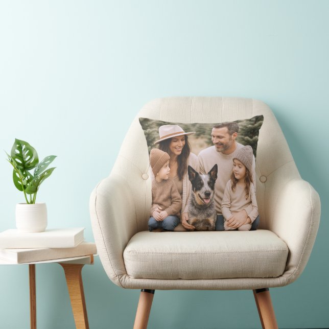 Custom Family Photo Throw Pillow Kissen (Stuhl )