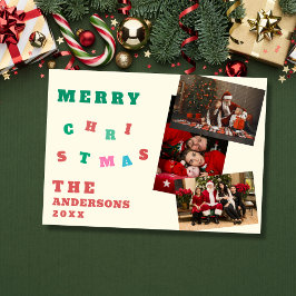Custom family photos merry christmas Card Feiertagskarte