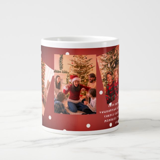 Custom Family Picture Gift for Christmas and Winte Jumbo-Tasse (Vorderseite)