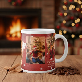 Custom Family Picture Gift for Christmas and Winte Jumbo-Tasse