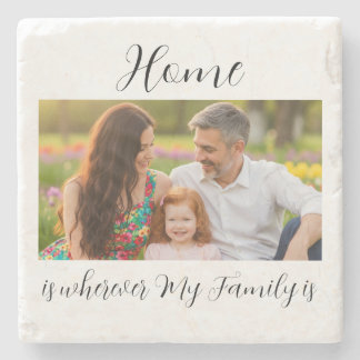 Custom Family Portrait Personalized Message Steinuntersetzer