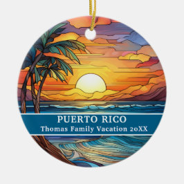 Custom Family Puerto Rico Trip Imitate aus festem Keramik Ornament