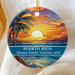 Custom Family Puerto Rico Trip Imitate aus festem Keramik Ornament