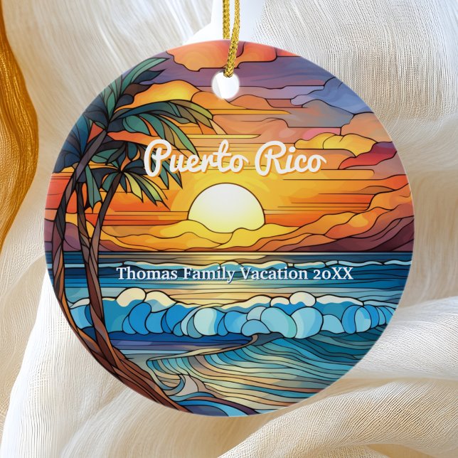 Custom Family Puerto Rico Trip Imitate aus festem  Keramik Ornament (Von Creator hochgeladen)