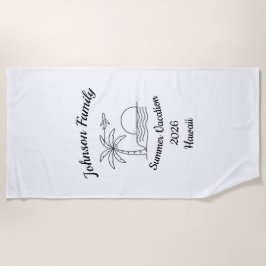 Custom Family Reunion Beach Summer Vacation White Strandtuch