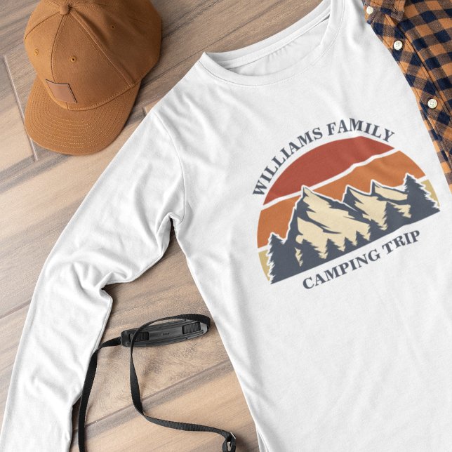 Custom Family Road Trip Camping Sunset Long Sleeve Tri-Blend Shirt (Von Creator hochgeladen)