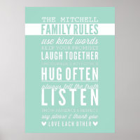 CUSTOM FAMILY RULES Moderne Typografie Minze Grün