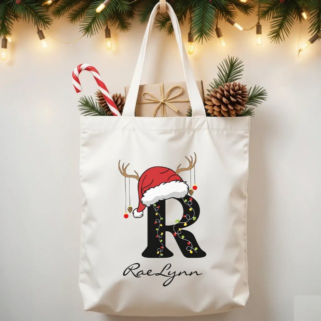 Custom Family Santa Christmas Bag for Bulk Gifts Tragetasche (Christmas gift for mom, Christmas bag for friends, Christmas bag for coworkers, Christmas bulk bags,)