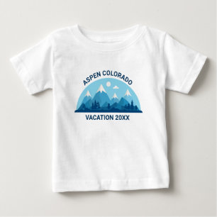 Custom Family Ski Trip Blue Mountain Niedlich Baby T-shirt