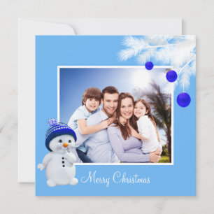 Custom Family & Snowman auf Sky Blue Christmas