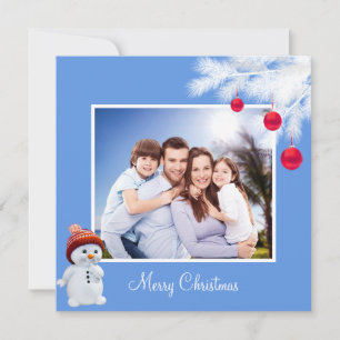Custom Family & Snowman auf Sky Blue Christmas