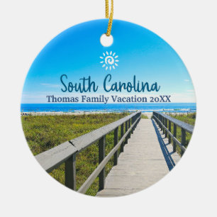 Custom Family South Carolina Reise Weihnachtsbaum Keramik Ornament