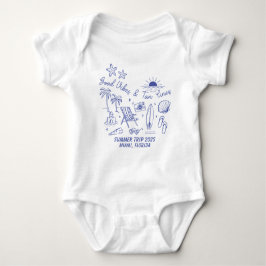 Custom Family Summer Beach Trip Group Matching Baby Strampler