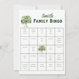 Custom Family Tree Bingo Renion Party Game Einladung