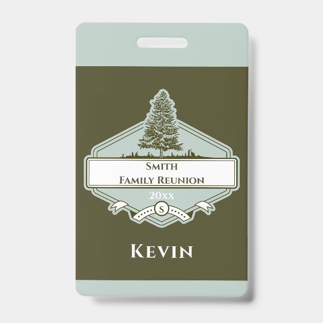 Custom Family Tree Logo Reunion Name Badge Ausweis (Vorderseite)
