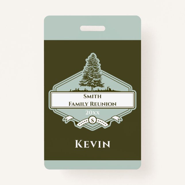 Custom Family Tree Logo Reunion Name Badge Ausweis (Vorderseite)