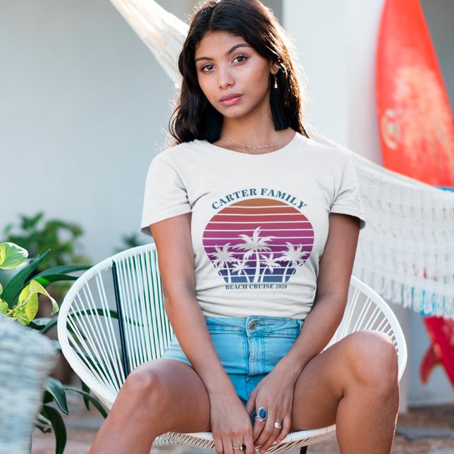 Custom Family Vacation Beach Cruise Palm Tree T-Shirt (Von Creator hochgeladen)