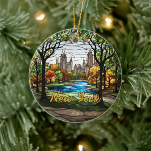 Custom Family Vacation New York Keramik Ornament