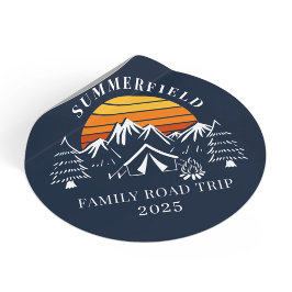 Custom Family Vacation Road Trip Camping Runder Aufkleber
