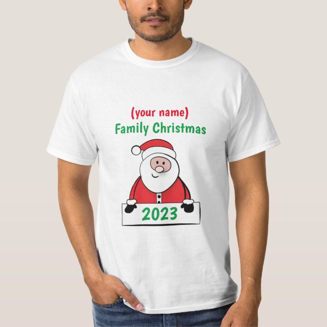 Custom Family Weihnachten T-Shirt (Vorderseite)