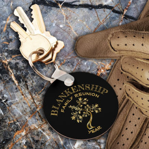 Custom Family Wiedersehen Black Gold Tree Schlüsse Schlüsselanhänger