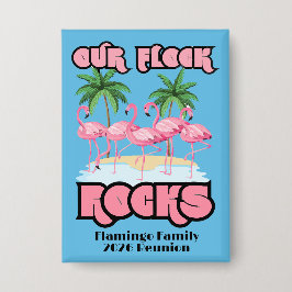 Custom Family Wiedersehen Flamingo Party Theme Button