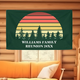 Custom Family Wiedersehen Forest Sunset Green Tree Banner