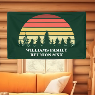 Custom Family Wiedersehen Forest Sunset Green Tree Banner