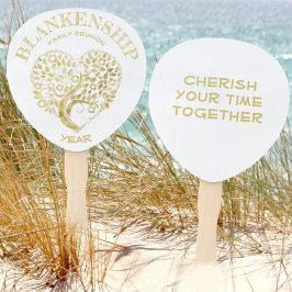 Custom Family Wiedersehen Gold Heart Tree Doppelse Fächer