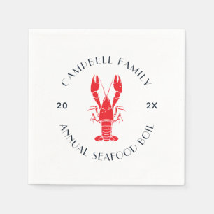 Custom Family Wiedersehen Lobster BootSummer Serviette