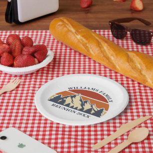 Custom Family Wiedersehen Road Sunset Mountain Par Pappteller