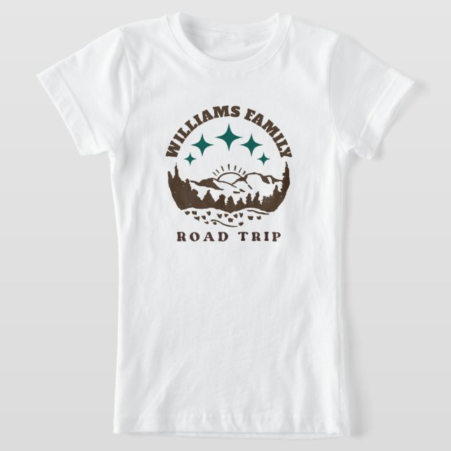 Custom Family Wiedersehen Road Trip Gebirgsbraun T-Shirt (Ablage )