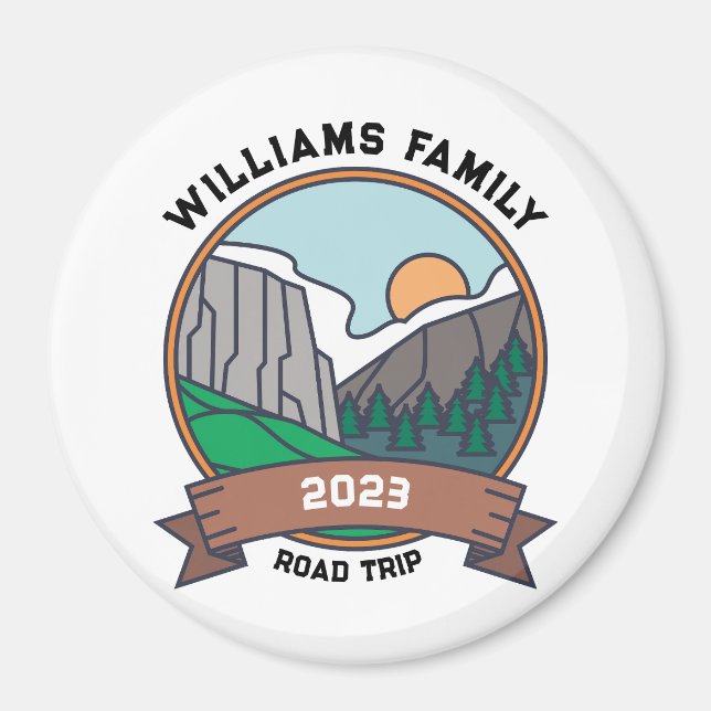 Custom Family Wiedersehen Road Trip Mountain Magnet (Vorne)