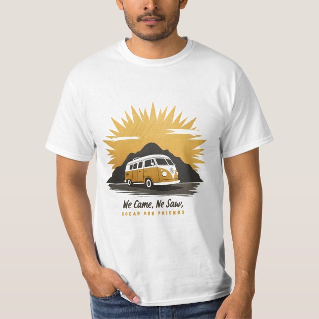 Custom Family Wiedersehen Road Trip Mountain Sunse T-Shirt (Vorderseite)