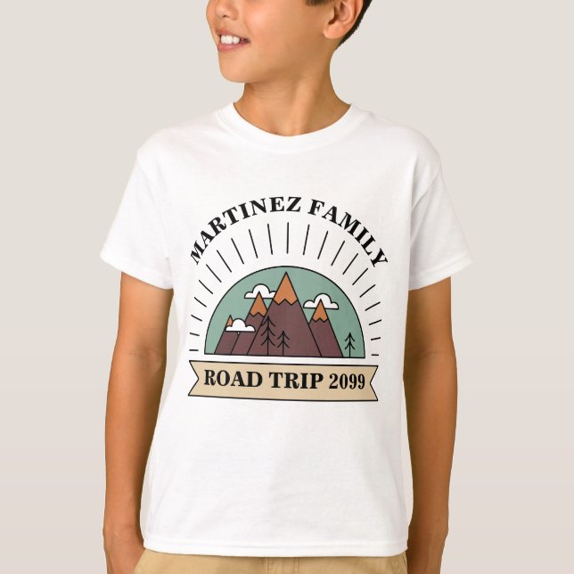Custom Family Wiedersehen Road Trip Moutain T-Shirt (Vorderseite)