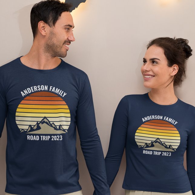 Custom Family Wiedersehen Road Trip Sunset Long Sl T-Shirt (Von Creator hochgeladen)