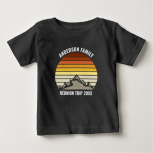 Custom Family Wiedersehen Vintag Sunset Mountain Baby T-shirt