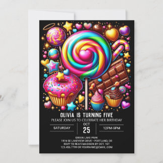 Custom Fantasy Candyland Digital Geburtstag Einladung
