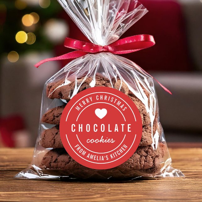 Custom Farbe hausgemachte Küche Merry Weihnachten Runder Aufkleber (Von Creator hochgeladen)