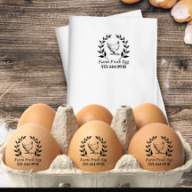 Custom Farm Fresh Egg self Ink Round Stamp