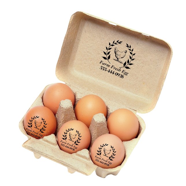 Custom Farm Fresh Egg self Ink Round  Stamp Permastempel (Von Creator hochgeladen)