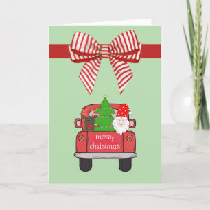 Custom Farm House Watercolor Red Truck Weihnachten