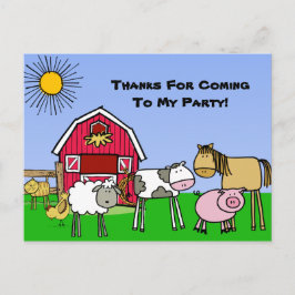 Custom Farm Thema Geburtstag Danke Postcard Postkarte