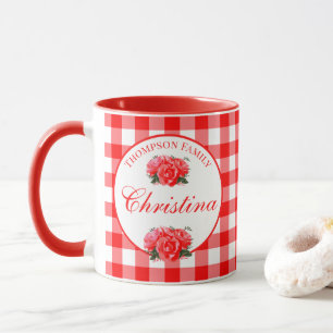 Custom Farmhouse Country Red Gingham Combo Tasse