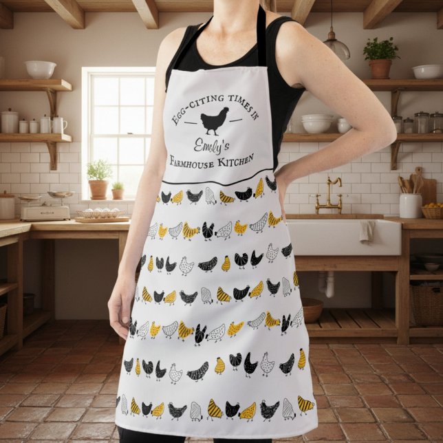 Custom Farmhouse Küche Hühnermuster Schürze (personalized farmhouse style apron with chicken)