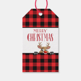 Custom Farmhouse Red Black Buffalo Karo Kariert Geschenkanhänger