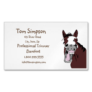 Custom Farrier Trimmer Happy Horse Business Card Magnetische Visitenkarte