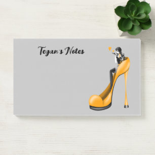 Custom Fashion Diva in Stiletto gelb Post-it Klebezettel